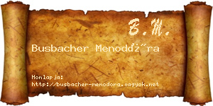 Busbacher Menodóra névjegykártya